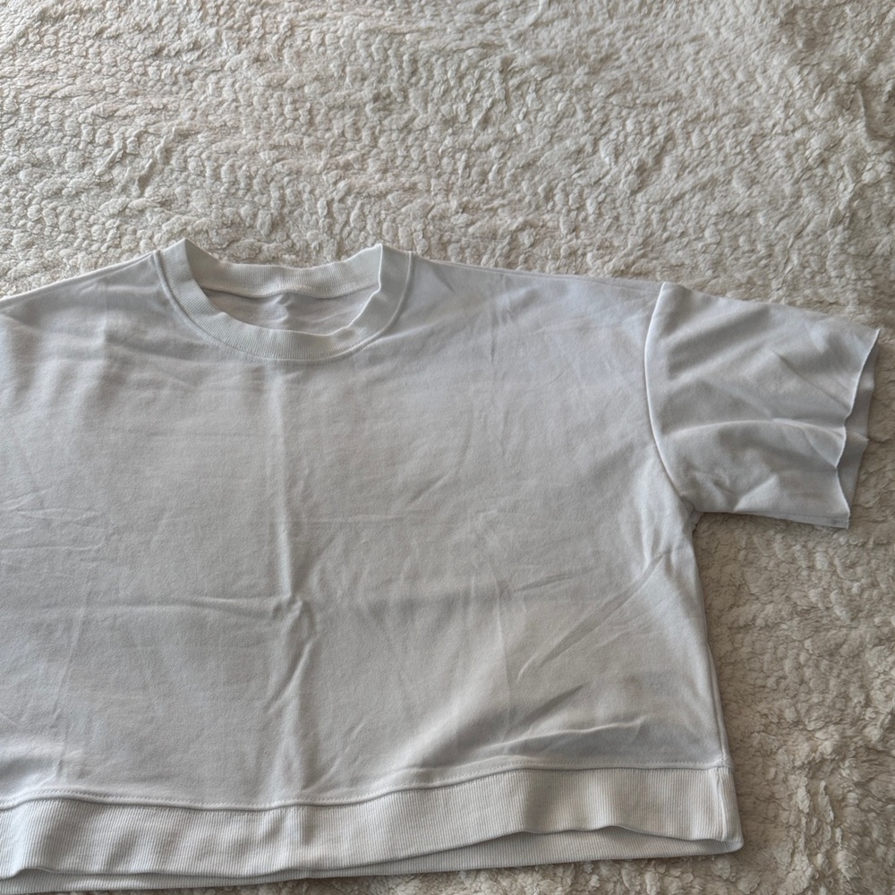 White Short Sleeve Crop Top